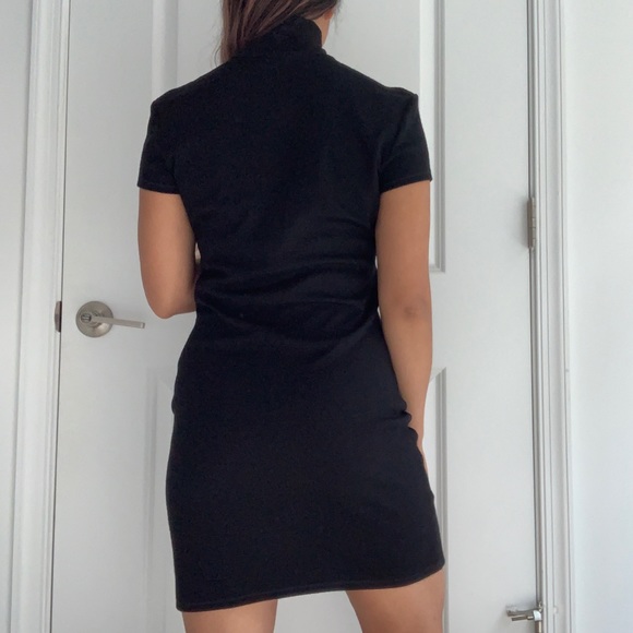 HP 💕 Helmut Lang || Wool Mock-Neck Cutout Dress - Picture 3 of 8